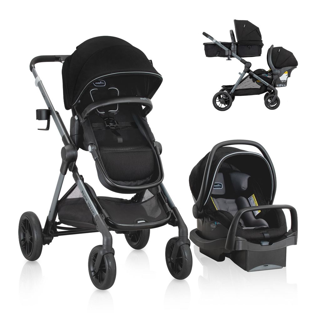 Evenflo - Pivot Xpand Modular Travel System With Litemax Infant Car Seat - Ayrshire Black