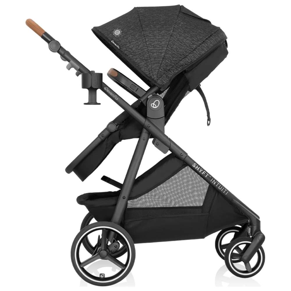 Evenflo - Shyft Intuiti Travel System With Revolve180 Litemax Nxt Rotational Infant Car Seat - Black Shale