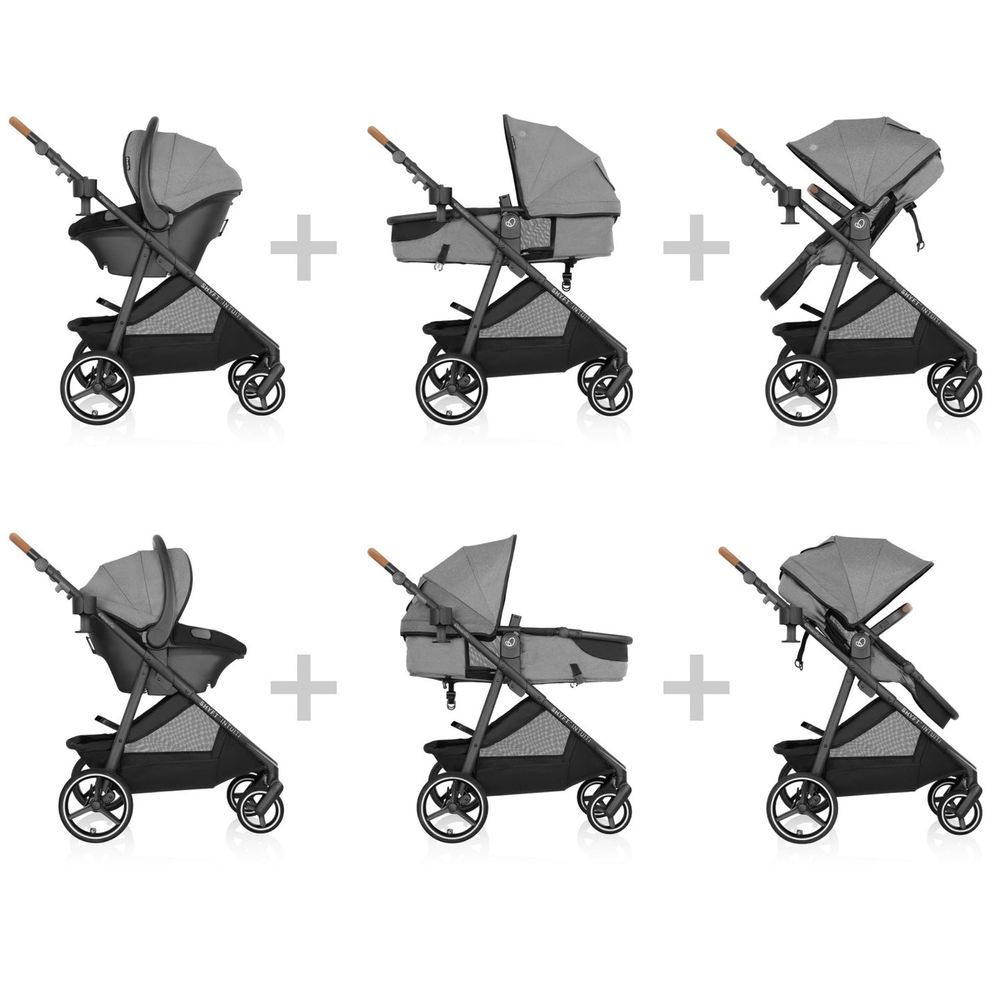 Evenflo - Shyft Intuiti Travel System With Rotational Infant Car Seat - Fossil Gray