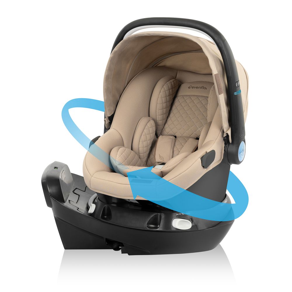 Evenflo - Shyft Intuiti+ Travel System Revolve180 Sensorysoothe - Travertine Beige