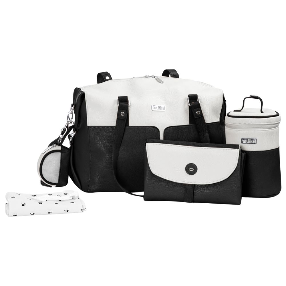 جيكل - شنطة حفاضات مع حصيرة غيار ومساحة لتخزين الرضاعات - أسود