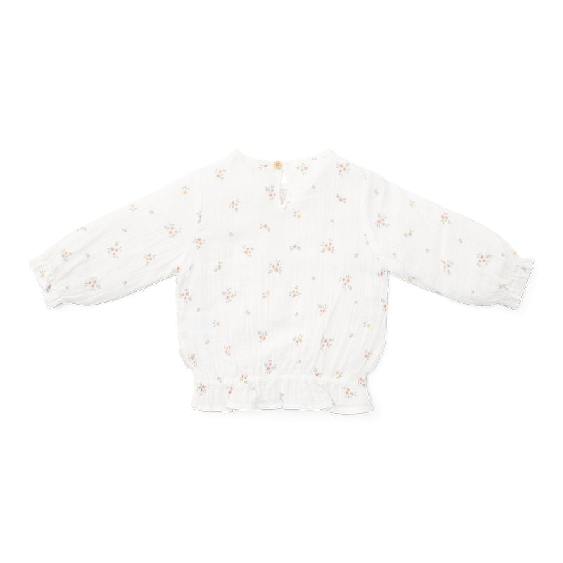 ليتل داتش - بلوزة قماش (شاش) بأكمام طويلة - أبيض