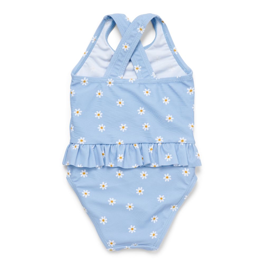 Little Dutch - Girl's Ruffles Swimsuit - Blue Daisies