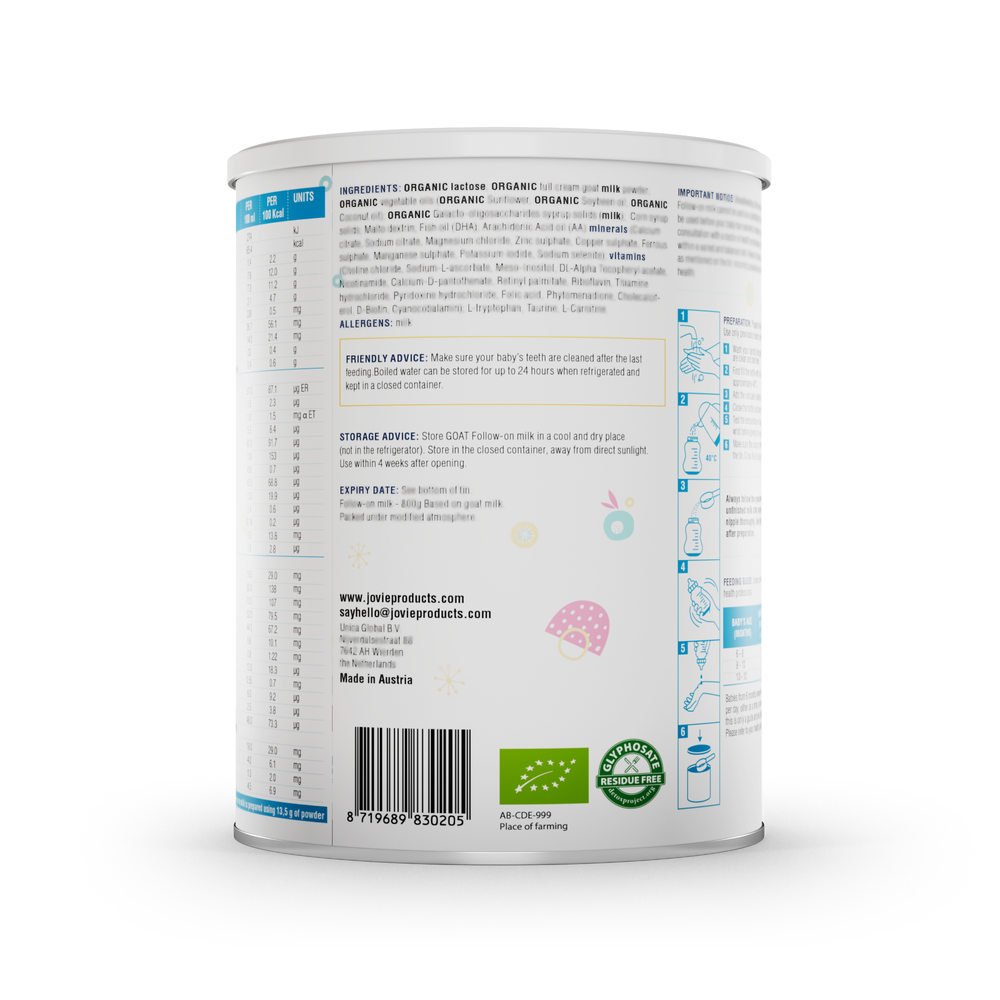 جوفي - حليب الماعز العضوي للمرحلة الثانية من الرضاعة - 400 غرام - عبوة مزدوجة
