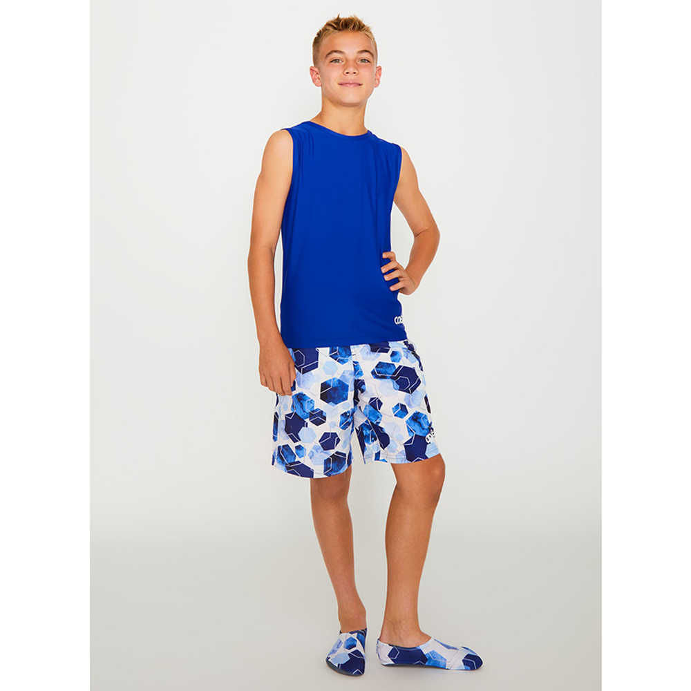 Coega Sunwear - Boys Youth Sleeveless Rashguard - Navy Watercolor