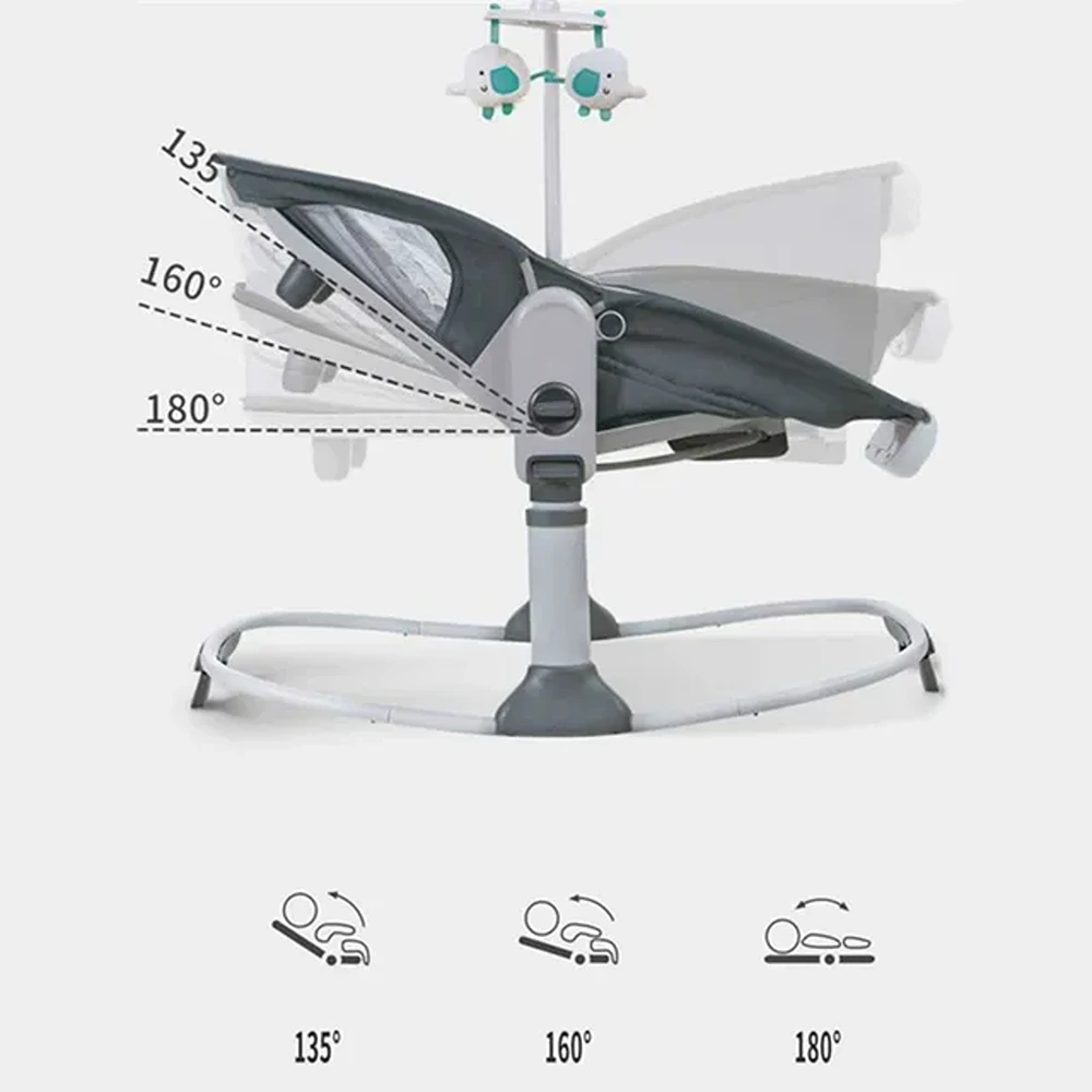 ماستيلا - مهد متنقل وهزاز 6 في 1 - رمادي داكن
