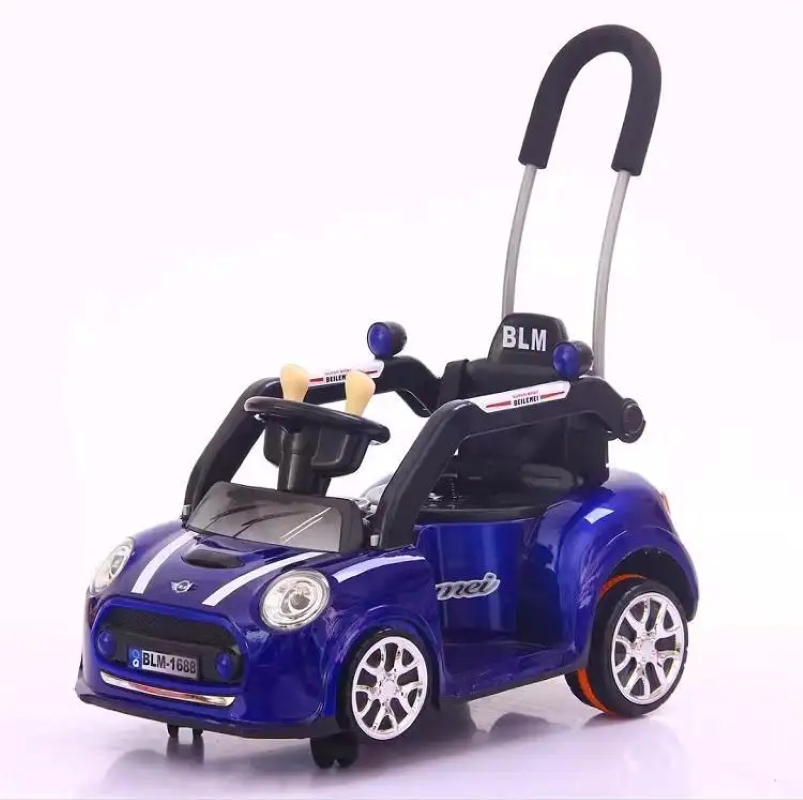 Factual Toys - Kids Ride-On Pushing Car Swing With Handle 6V - Blue