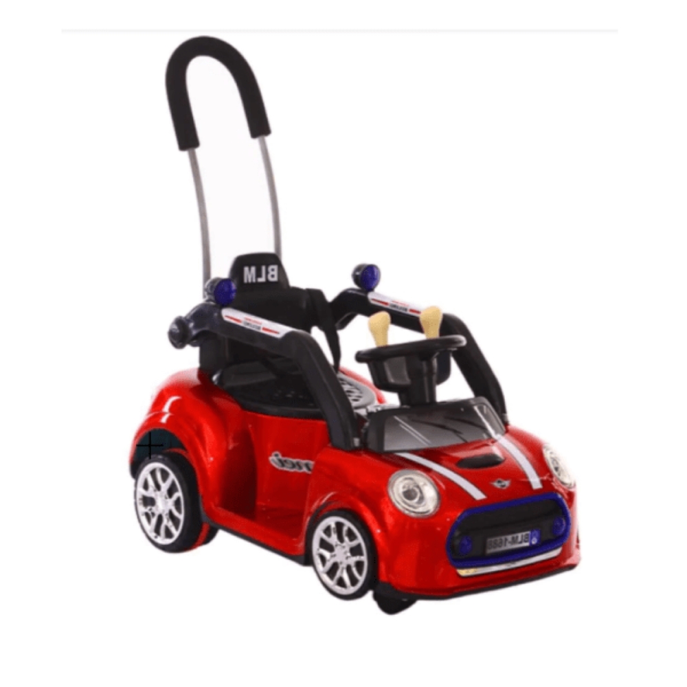 فاكتشوال تويز - سيارة الركوب والدفع مع مقبض - 6 فولت - أحمر