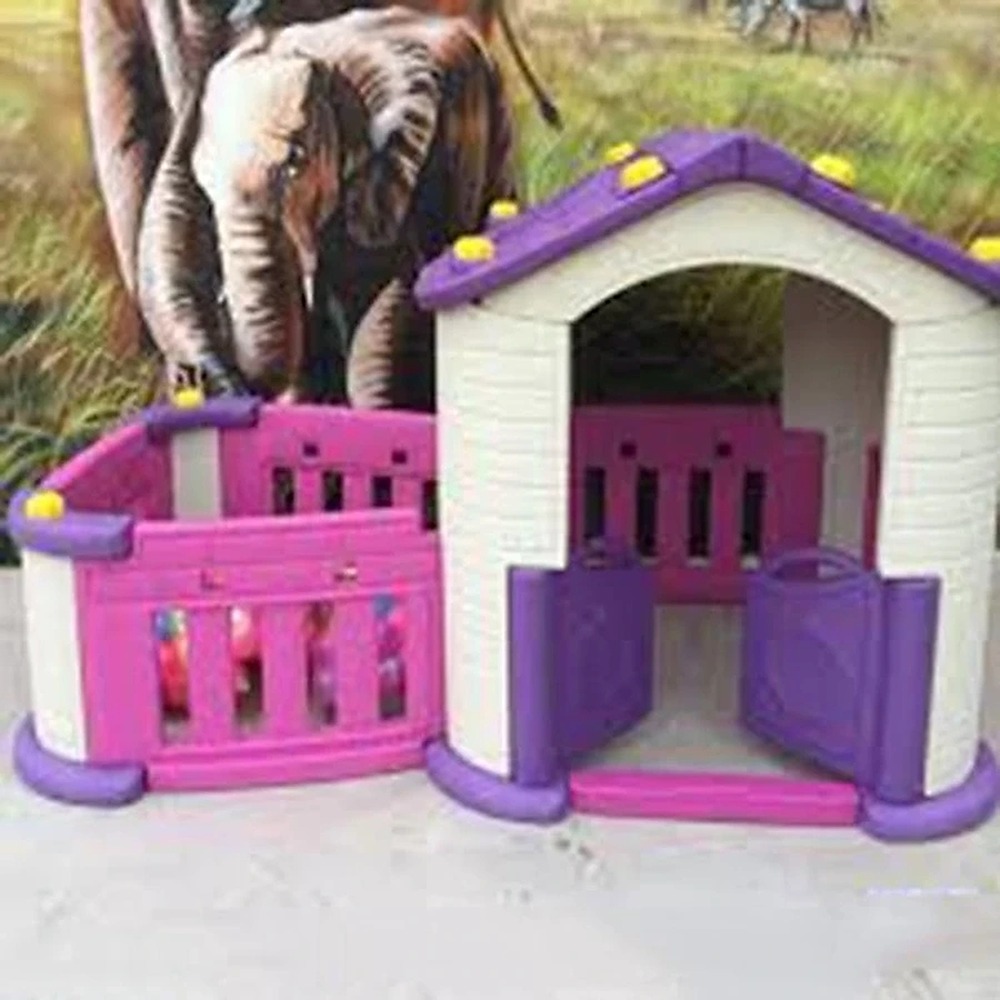 Factual Toys - Kids Plastic Play House - With Gates And Windows - Purple