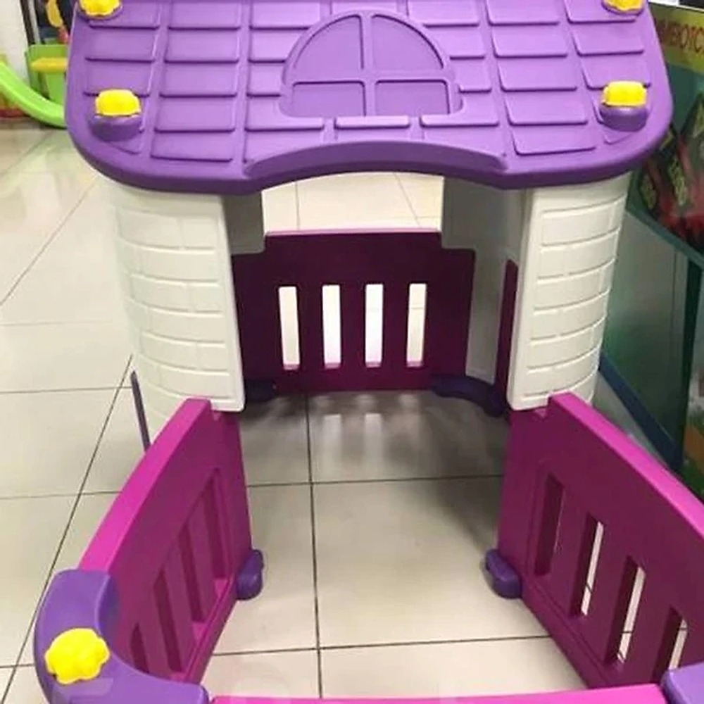 Factual Toys - Kids Plastic Play House - With Gates And Windows - Purple