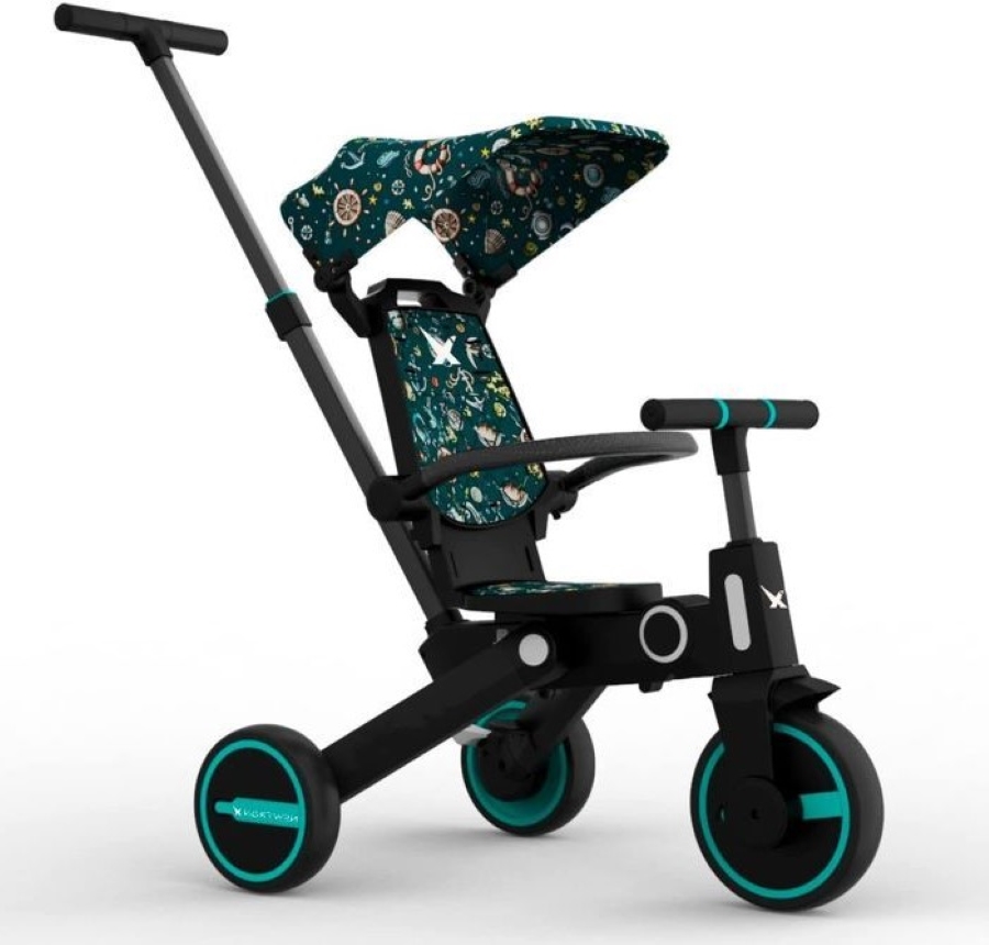 Factual Toys - 7-In-1 Multi-Functional Children Stroller Tricycle, Scooter - Blue