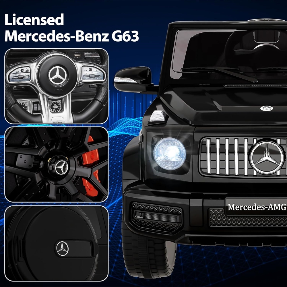فاكتشوال تويز - سيارة مرسيدس بنز AMG G63 للأطفال - 12 فولت - أسود