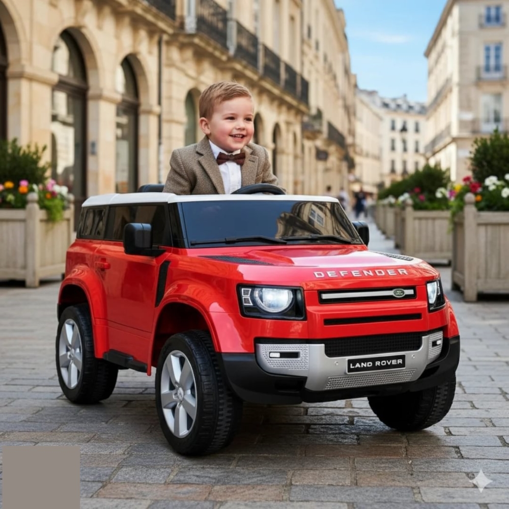 لاند روفر - شاحنة أطفال قابلة للركوب ديفندر - أحمر