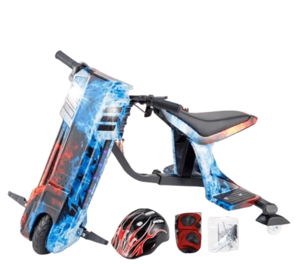 Factual Toys - 3 Wheel Electric Ride-On Drift Scooter - Blue/Red - 36V