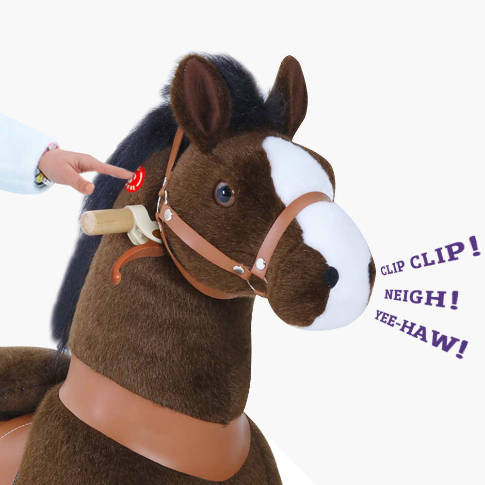 بوني سايكل - حصان يدوي للأطفال - بني شوكولاتة - صغير