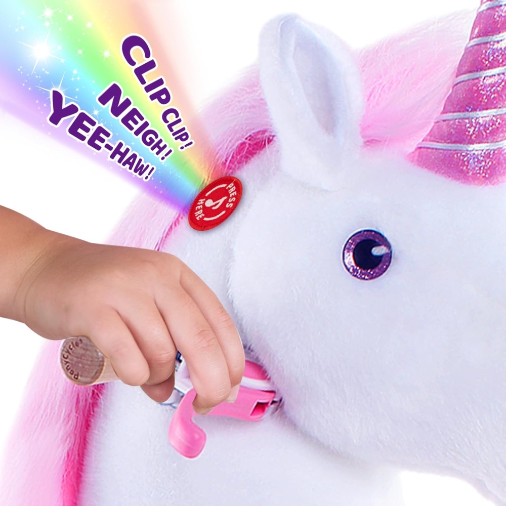 Pony Cycle - Kids Manual Ride-On Unicorn Horse - Pink - Medium