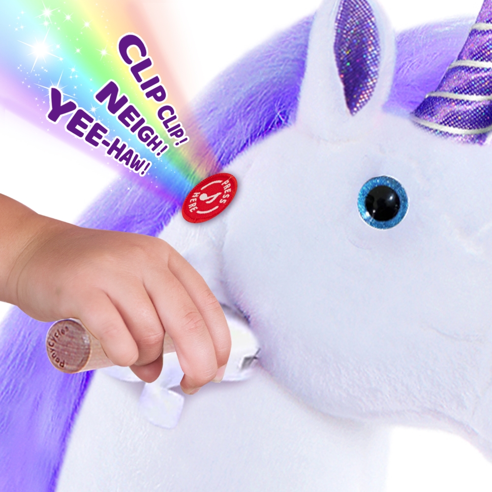 Pony Cycle - Kids Manual Ride-On Unicorn Horse - Purple - Medium