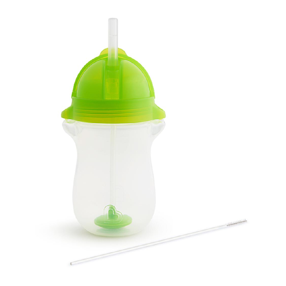 Munchkin - Any Angle Click Lock Weighted Straw Toddler Sippy Cup 12m + Green - 296ml