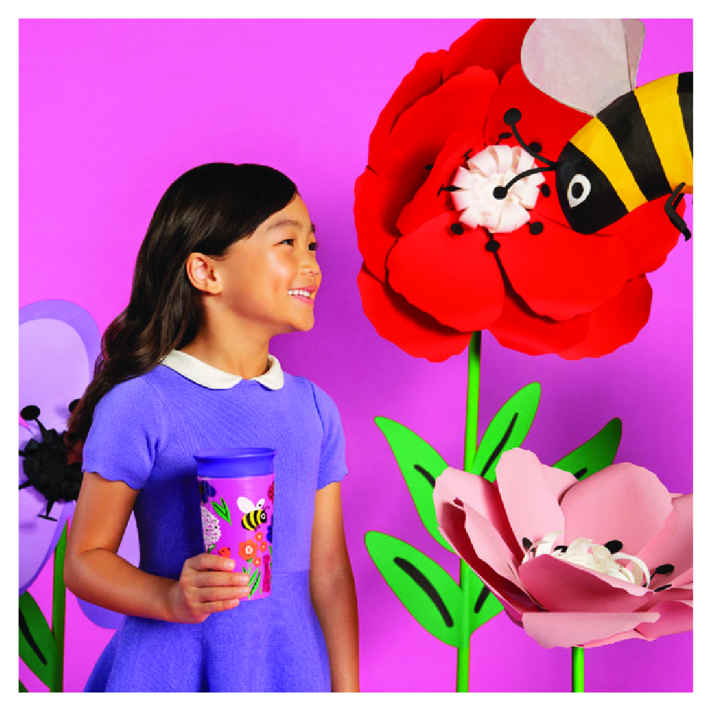 Munchkin - WildLove Miracle 360 Baby Trainer Cup - 6m + Pack of 2 - Lemur/Bee - 177ml