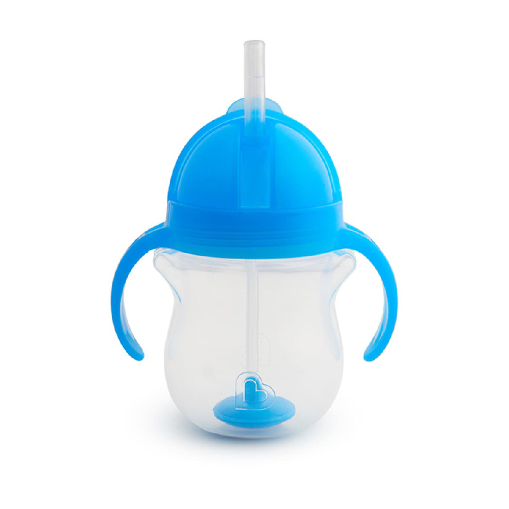 Munchkin - Any Angle Click Lock Weighted Straw Baby Trainer Cup 6m + Blue - 207ml
