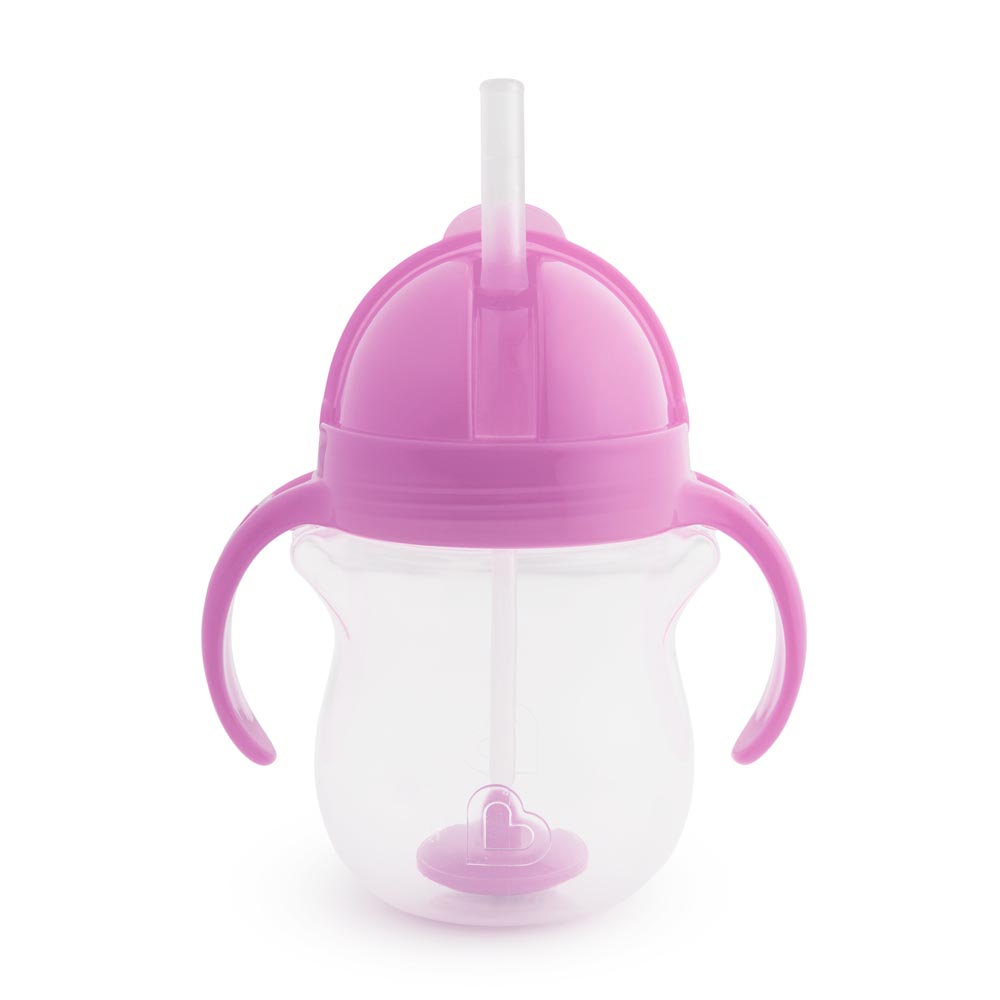Munchkin - Any Angle Click Lock Weighted Straw Baby Trainer Cup 6m + Purple - 207ml