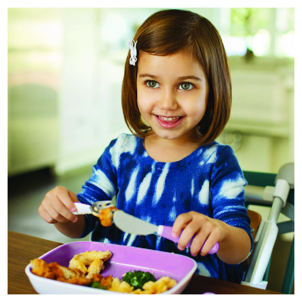 Munchkin - Splash Toddler Fork, Knife & Spoon Set, Purple 18m+