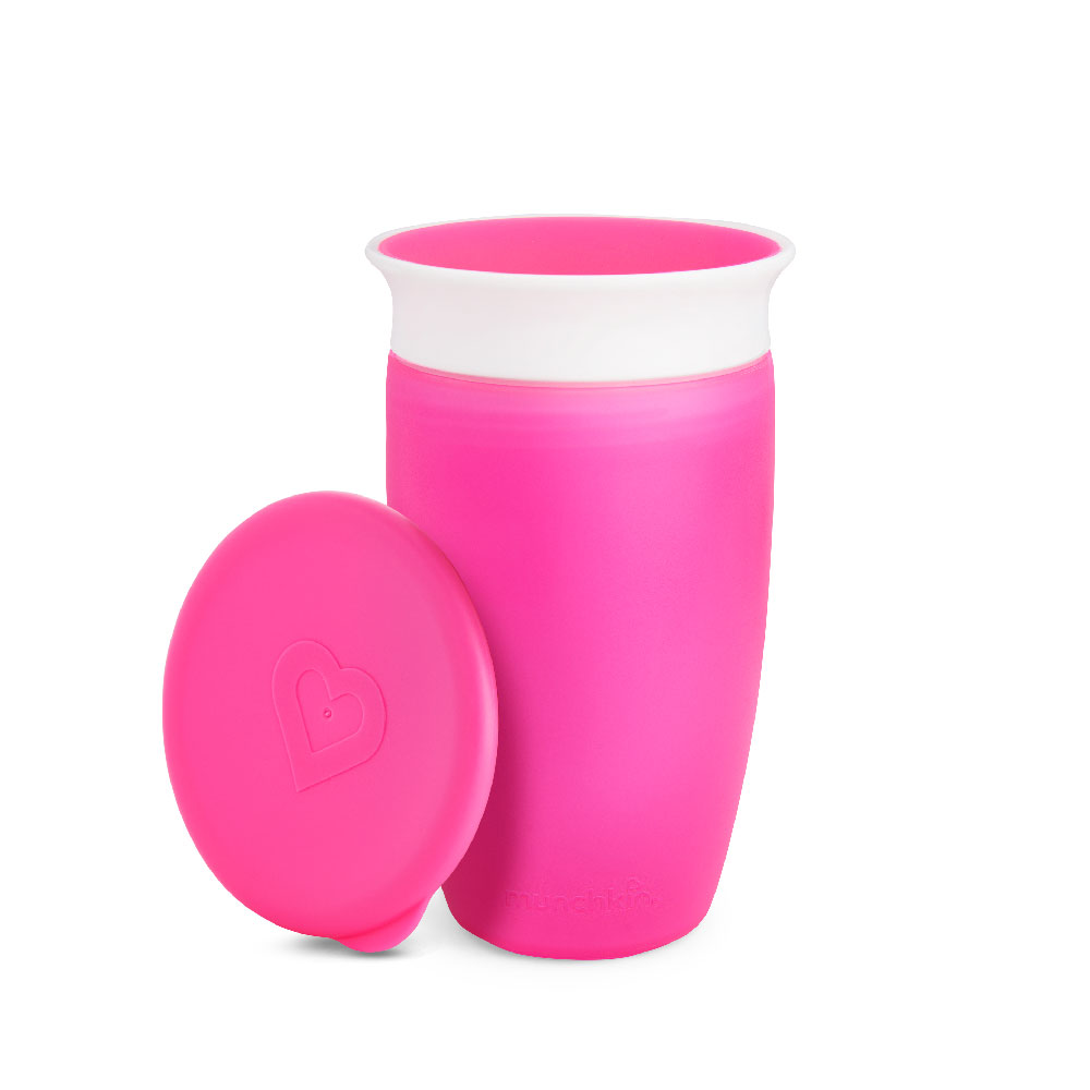 Munchkin - Miracle 360 Degree Baby Sippy Cup 12m + with Lid - Pink - 296ml