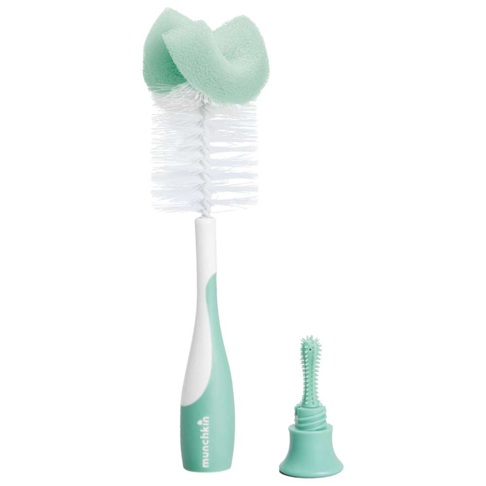 مانشكين - فرشاة تنظيف الرضّاعات 2 في 1 - أزرق - عدد 2