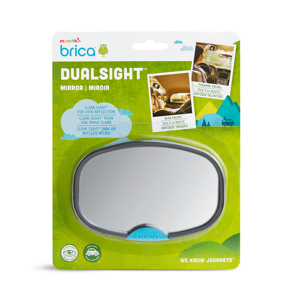 مانشكين - مرآة سيارة بريكا ثنائية الرؤية للأطفال - أسود