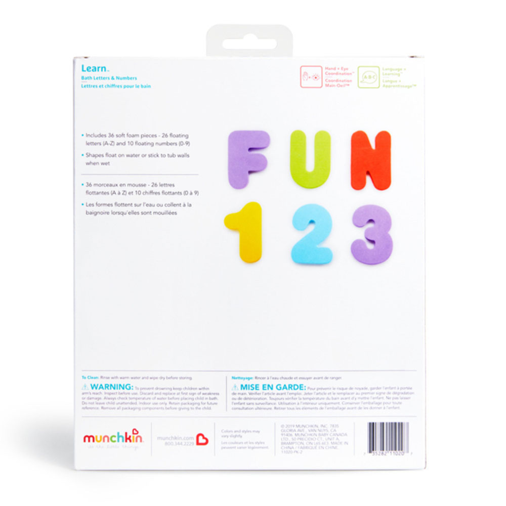 Munchkin - Learn Bath Letters & Numbers - 36 Pcs