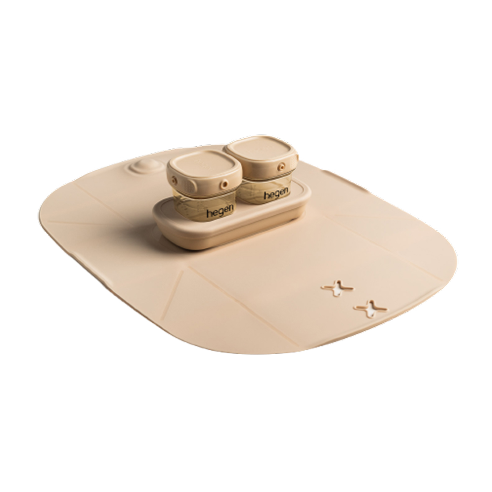 Hegen - Mealtime Starter Kit With Foldable Placemat - Taupe