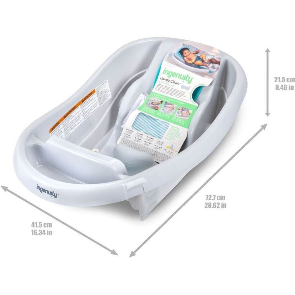 Ingenuity - Comfy Clean Deluxe Baby Bath Tub - Blue