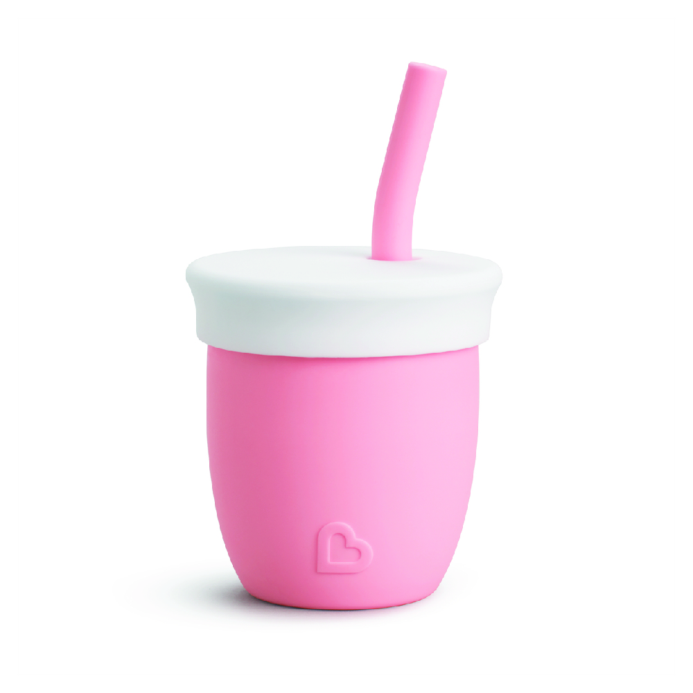 Munchkin - C'est Silicone Baby Straw Cup 6m + Coral - 120ml