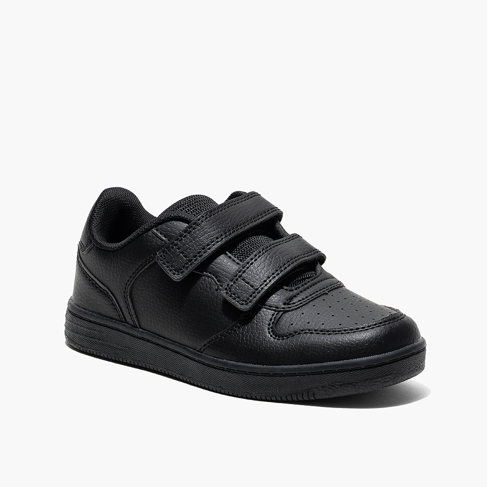 Amica - Kids' Double Velcro Trainer School Shoes - Black