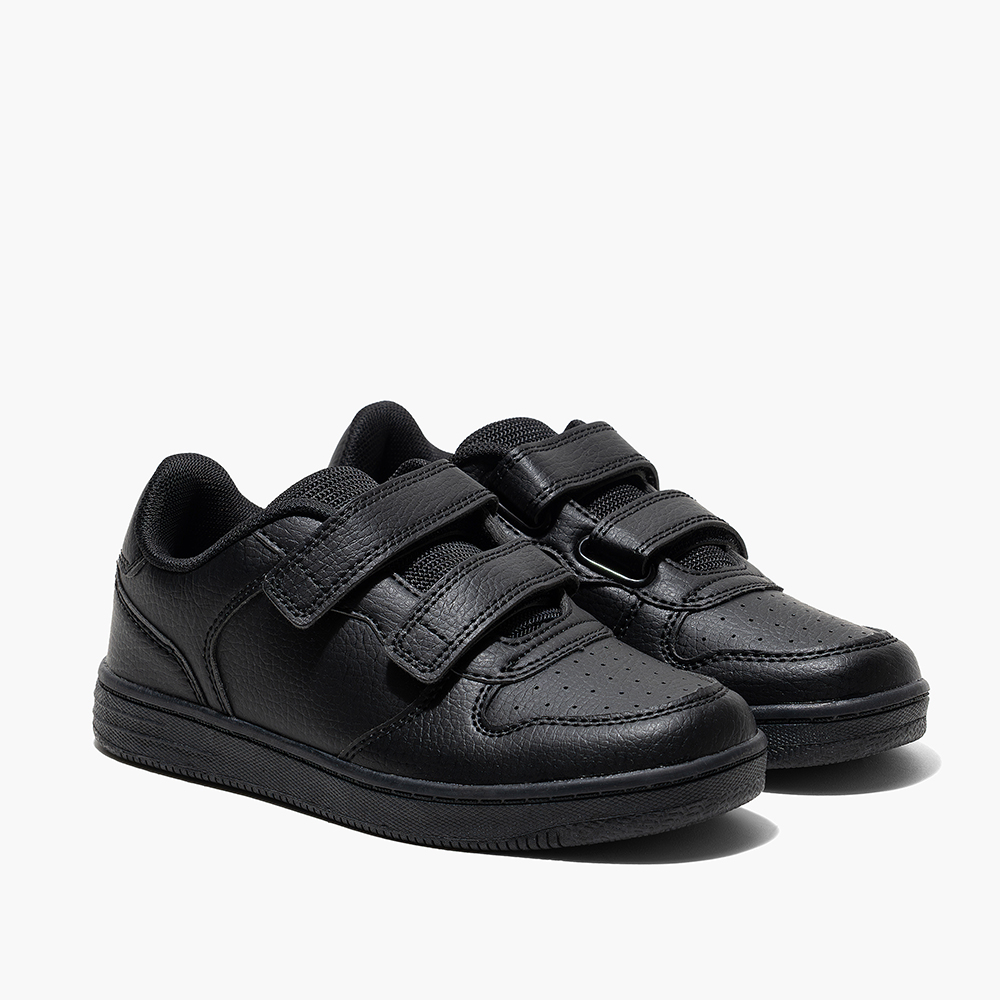Amica - Kids' Double Velcro Trainer School Shoes - Black