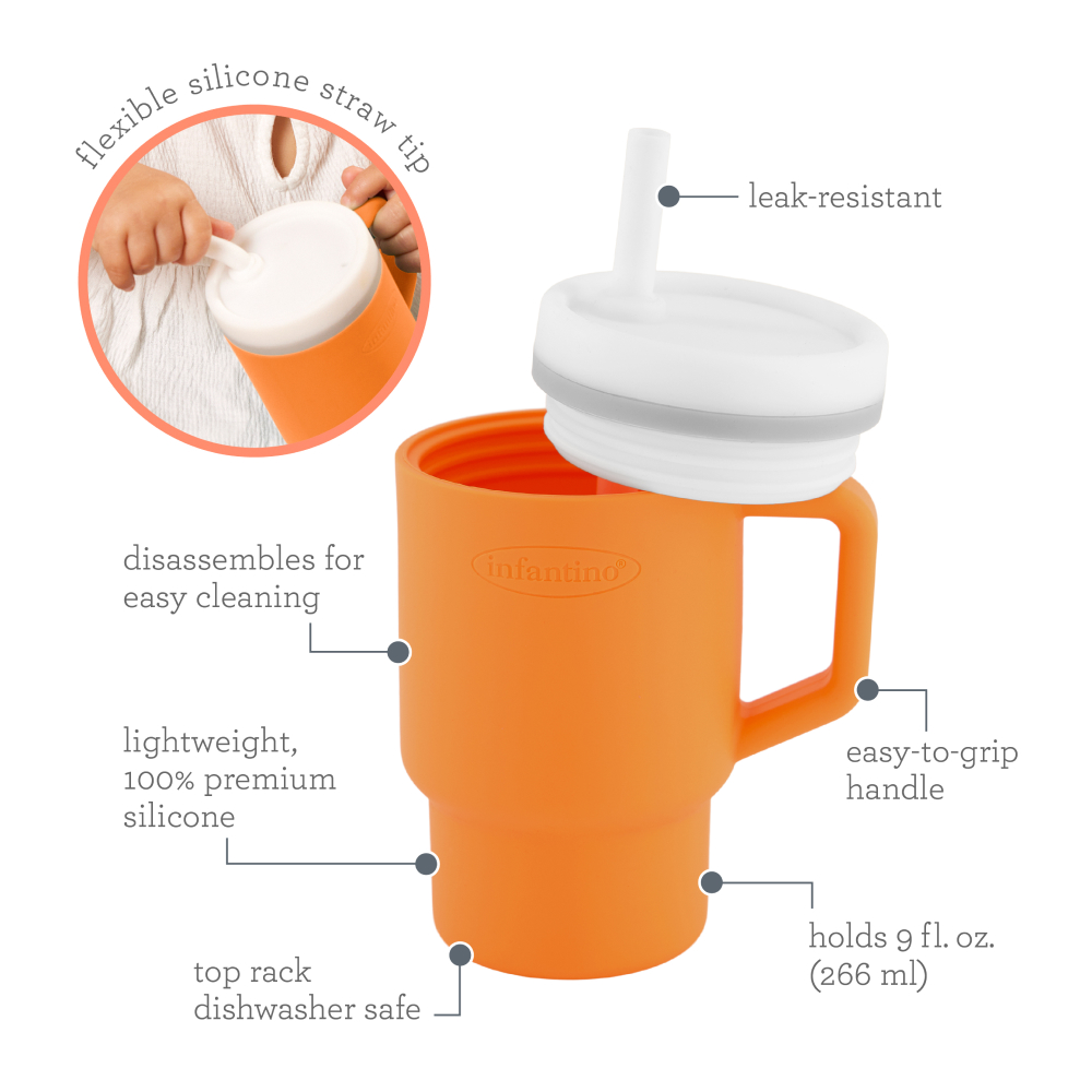 Infantino - My 1st Tumbler With Leak-Resistant Straw - Orange