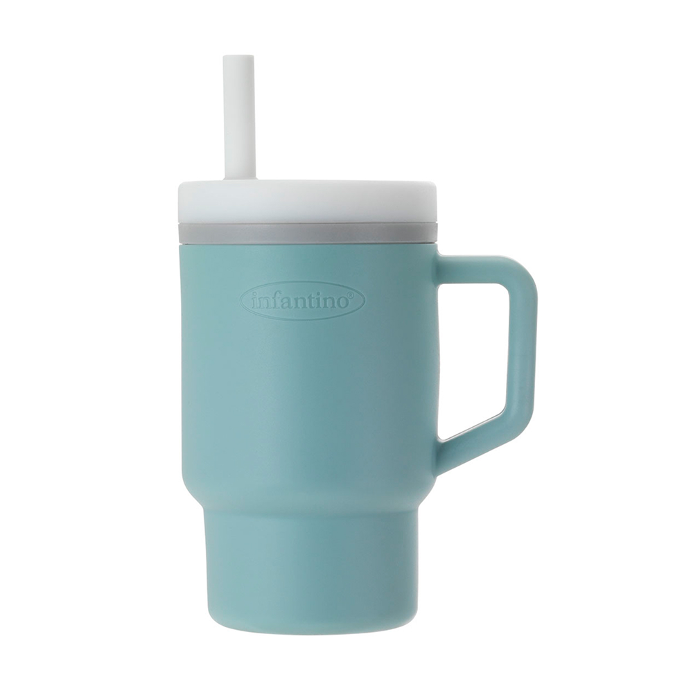 Infantino - My 1st Tumbler With Straw And Handle - Moody Blue - 266ml