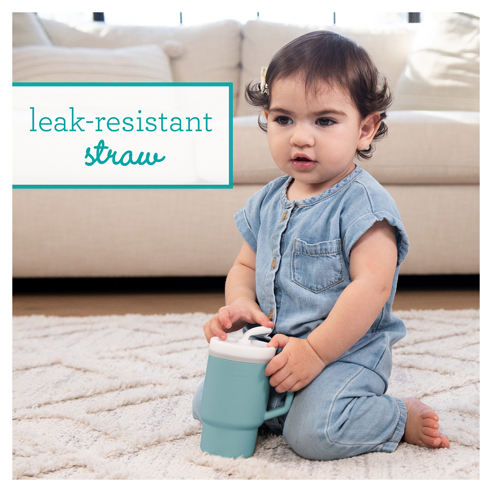 Infantino - My 1st Tumbler With Straw And Handle - Moody Blue - 266ml