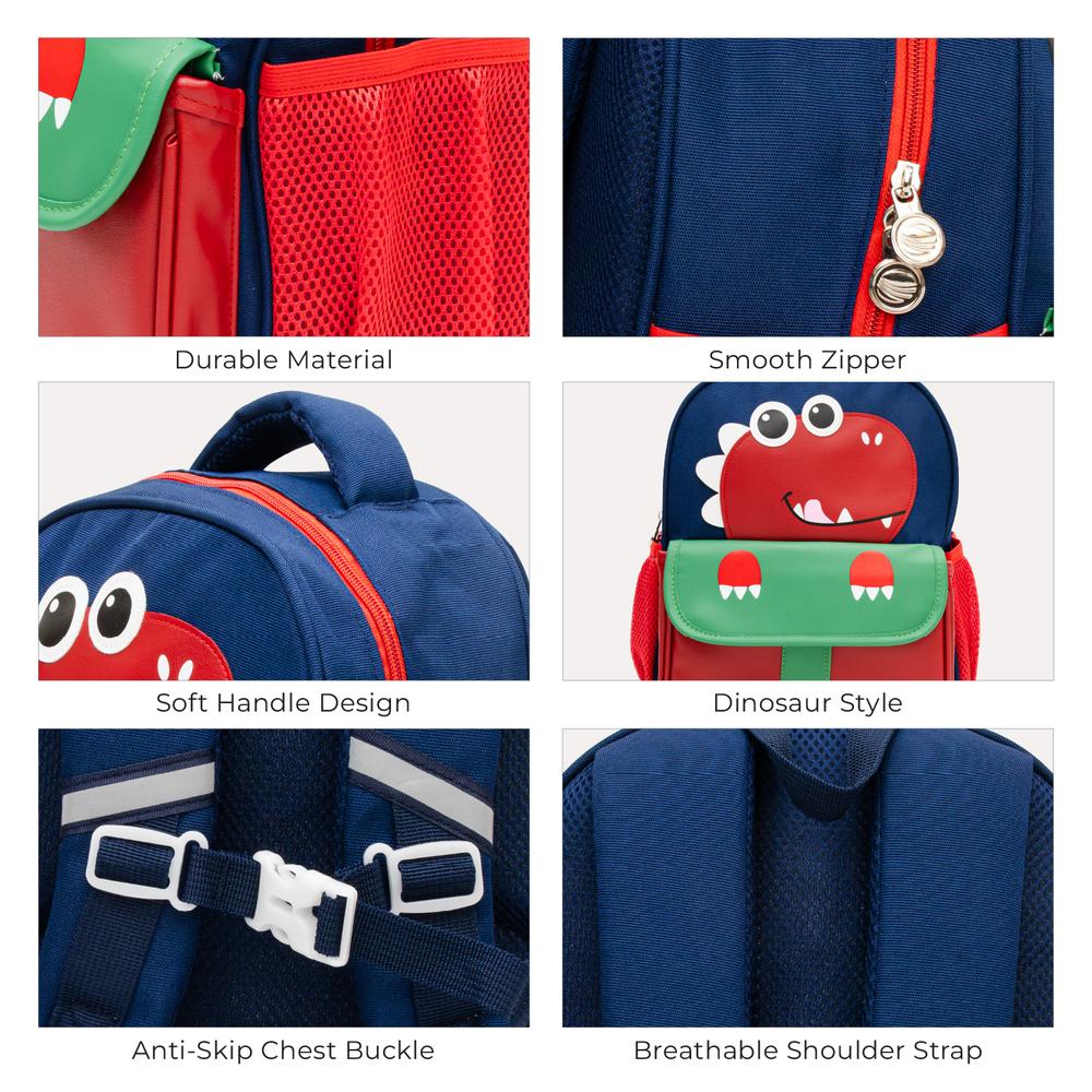 Moon - Kids Backpack Padded Straps Waterproof - Perfect For Preschool Nursery Snacks Lunchbox - Dino