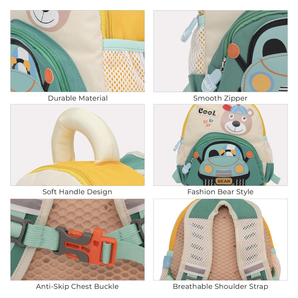 Moon - Kids' Bear Themed Preschool Backpack - Multicolor - 9.5-Inch/24.5cm