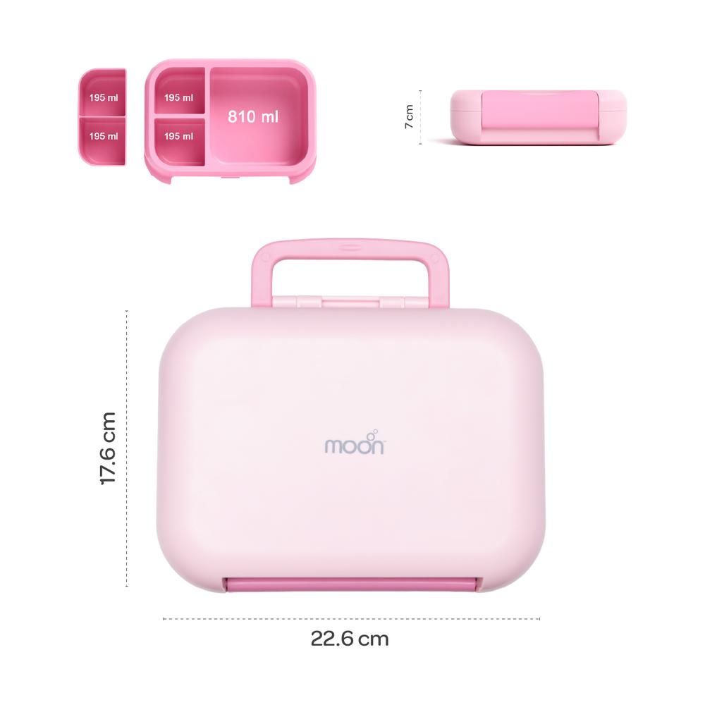 مون - طقم صندوق غداء للأطفال مع زمزمية معزولة وشنطة حمل بحزام - يونيكورن