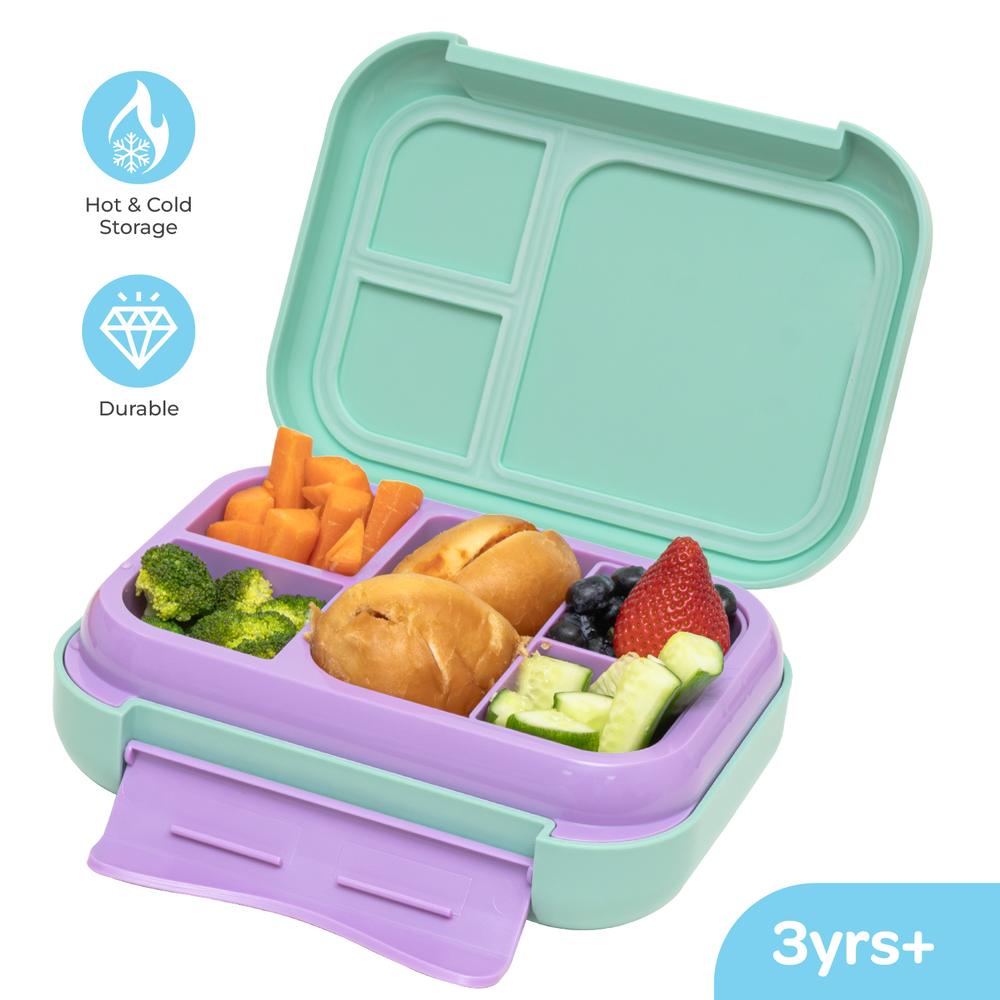 مون - طقم صندوق غداء للأطفال مع زمزمية معزولة وشنطة حمل بحزام - حورية البحر