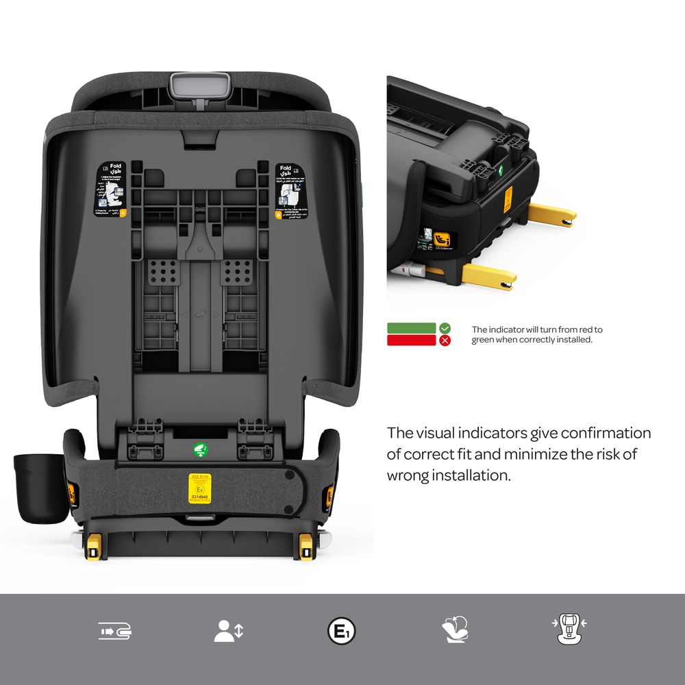 Moon - Folda Go Ece I-Size Foldable Car Seat With Isofix - Black