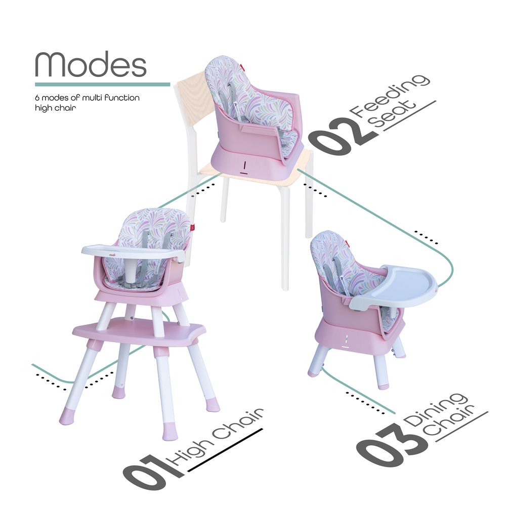 Moon 6-In-1 High Chair - Pink