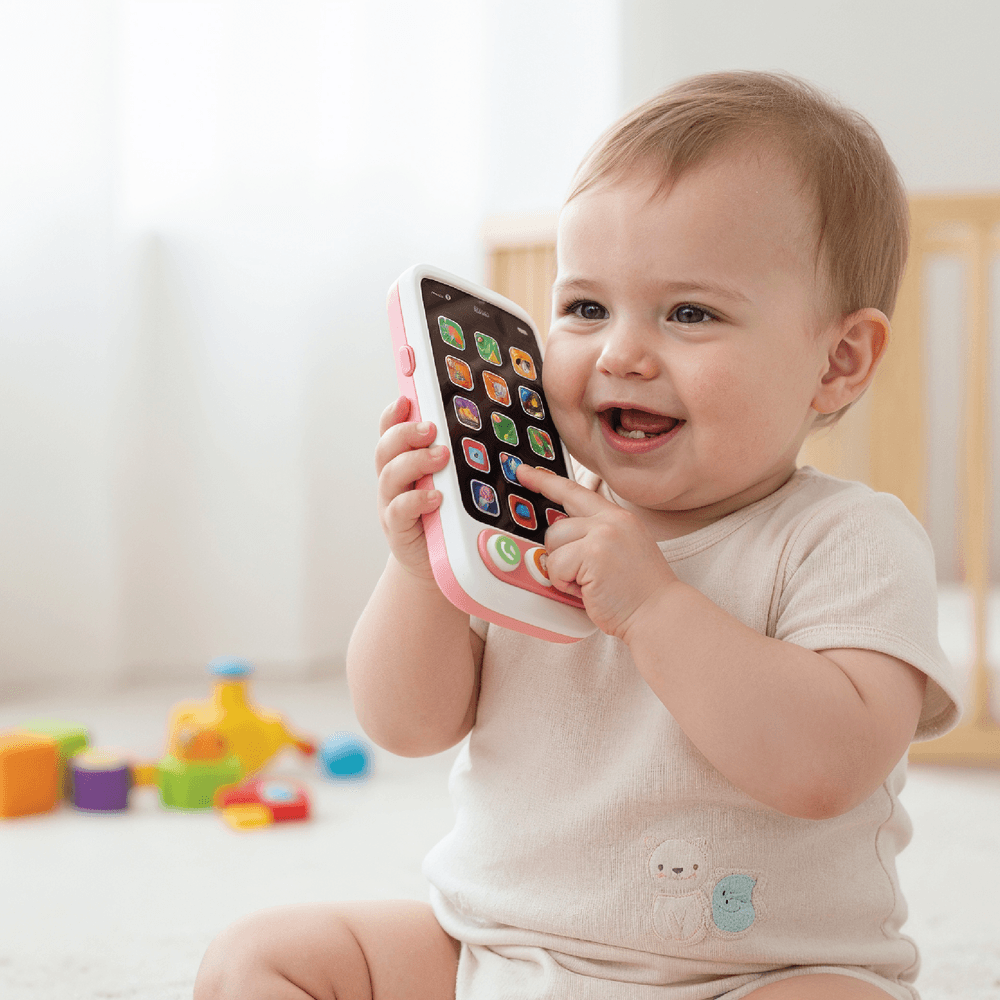 مون - لعبة إلكترونية تعليمية وموسيقية من إيه-فون - أبيض/وردي