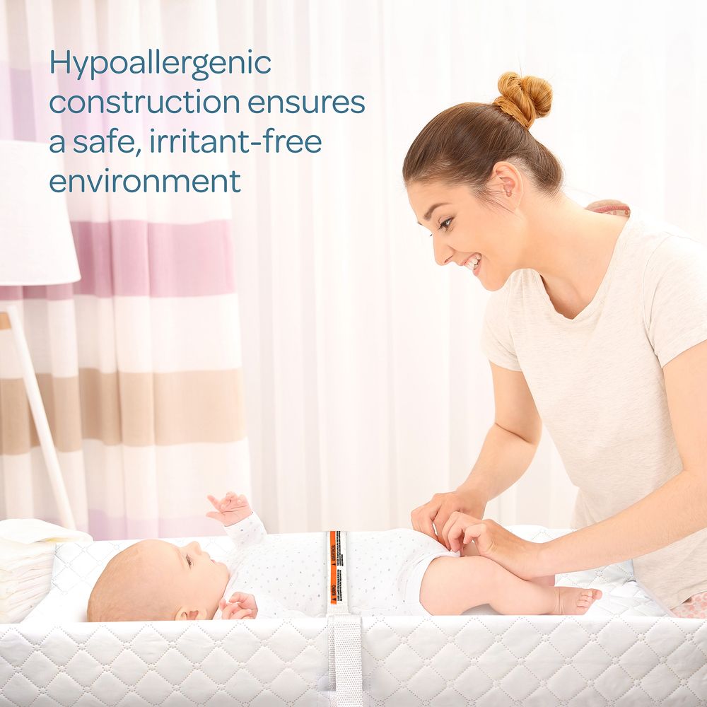 Moon - Waterproof Contour Diaper Changing Mat Pad - White