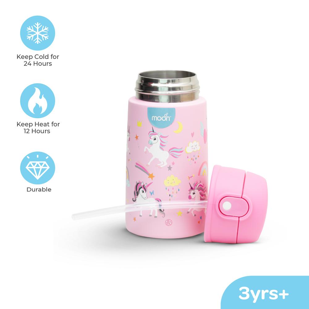 Moon - Kids Insulated Sipper Water Bottle - 350ml - Unicorn