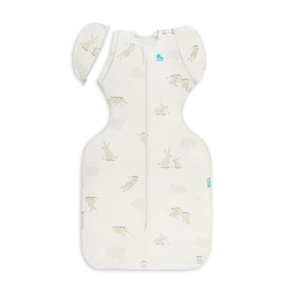 Love To Dream - Cloud Bunnies Printed Swaddle Up Transition Bag Stretch - White