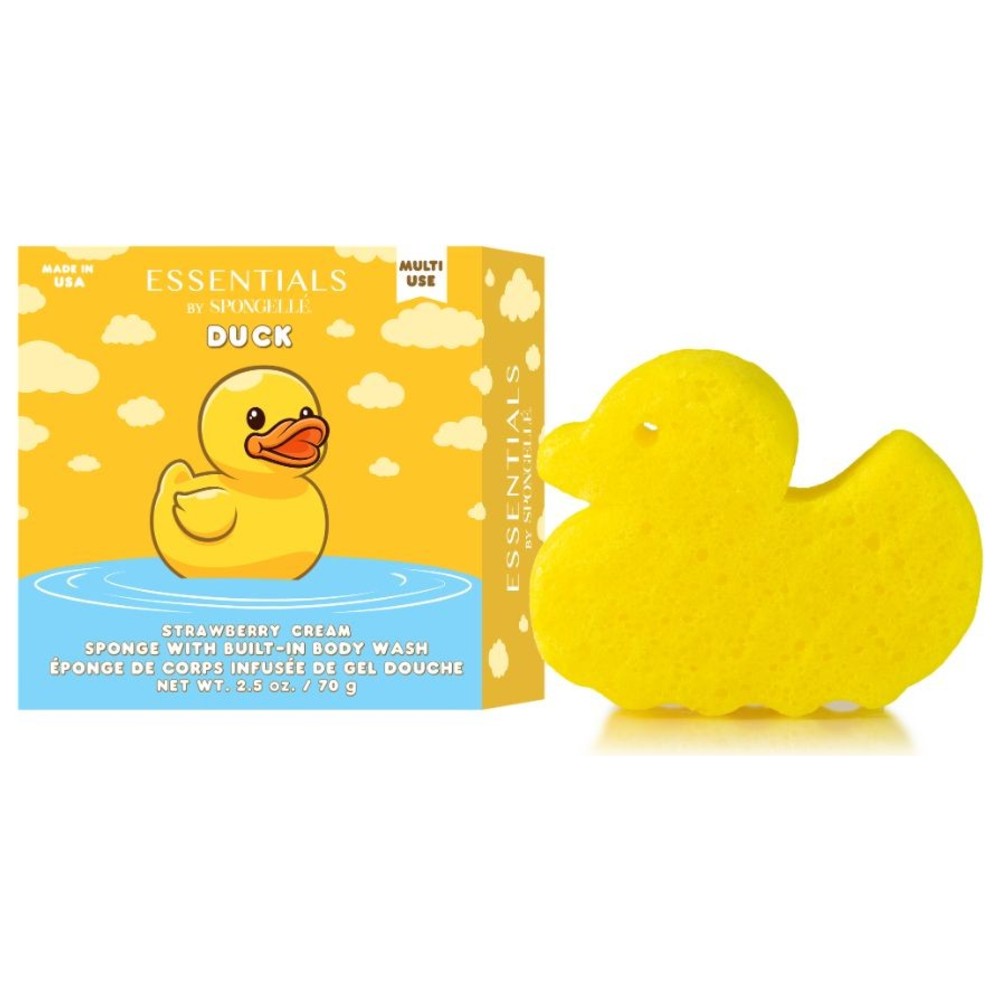 Spongelle - Essentials Strawberry Cream Duck Body Wash Infused Buffer - 70 gm