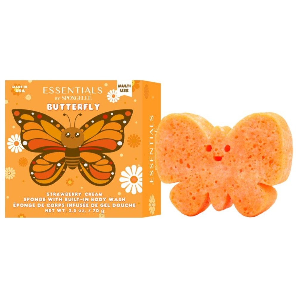 Spongelle - Essentials Strawberry Cream Butterfly Body Wash Infused Buffer - 70 gm